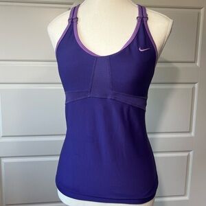 Nike Dri-Fit MD Women's Racer Back Purple Sports Tank Top Adjustable Straps‎